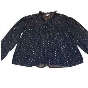 Calligraphie Festive Top, boho grey silver, Large